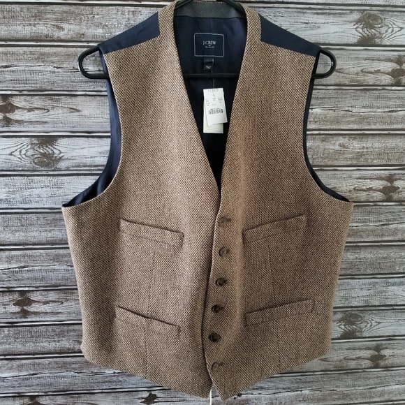 Nwt Mens J Crew Wool Blend Tweed Vest 